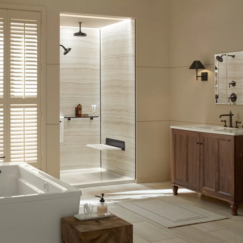 Kohler K-CB-CLC3026FS 30"x26" Double Door Reversible Hinge, Silver Aluminum 5 Kohler K-CB-CLC3026FS 30"x26" Double Door Reversible Hinge, Silver Aluminum - Image 3