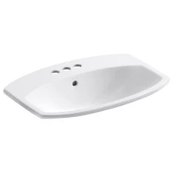 Kohler K-2351-4 Cimarron 20-3/8" Drop In Bathroom Sink - White
