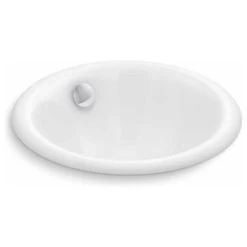 Kohler K-20211 Iron Plains 12" Cast Iron Drop-In Or Undermount - White