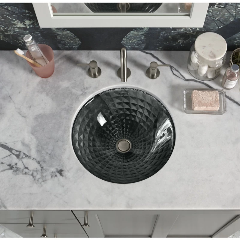 Kohler K-2361 Artist Editions Kallos Spun Glass 5-1/8" X 16" - Translucent Dusk 6 Kohler K-2361 Artist Editions Kallos Spun Glass 5-1/8" X 16" - Translucent Dusk - Image 4