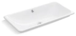 Kohler Iron Plains Trough Rectangle Vessel/Drop-In/Under-Mount Bath Sink, White