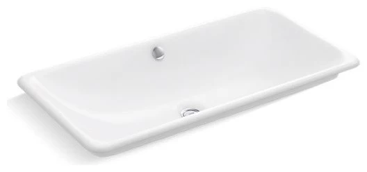 Kohler Iron Plains Trough Rectangle Vessel/Drop-In/Under-Mount Bath Sink, White 3 Kohler Iron Plains Trough Rectangle Vessel/Drop-In/Under-Mount Bath Sink, White