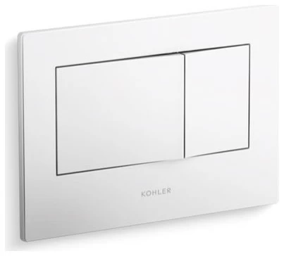 Kohler Bevel Flush Actuator Plate For 2"x4" In-Wall Tank System, White 3 Kohler Bevel Flush Actuator Plate For 2"x4" In-Wall Tank System, White