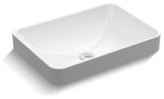 Kohler Vox Rectangle Vessel Bathroom Sink, White 3 Kohler Vox Rectangle Vessel Bathroom Sink, White
