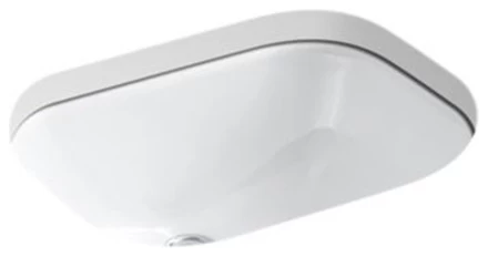 Kohler Tahoe Under-Mount Bathroom Sink W/ Oversize 4" Centerset Holes, White 3 Kohler Tahoe Under-Mount Bathroom Sink W/ Oversize 4" Centerset Holes, White