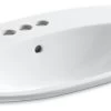 Kohler Cimarron Drop-In Bathroom Sink With 4" Centerset Faucet Holes, White 2 Kohler Cimarron Drop-In Bathroom Sink With 4" Centerset Faucet Holes, White -Kohler home design 144