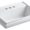 Kohler Tresham Rectangular Drop-In Bathroom Sink W/ 4" Centerset Holes, White 1 Kohler Tresham Rectangular Drop-In Bathroom Sink W/ 4" Centerset Holes, White -Kohler home design 148