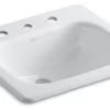 Kohler Tahoe Drop-In Bathroom Sink With 8" Widespread Faucet Holes, White -Kohler home design 19