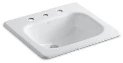 Kohler Tahoe Drop-In Bathroom Sink With 8" Widespread Faucet Holes, White
