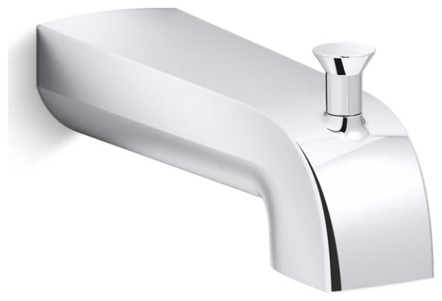 Kohler K-97089 Pitch 6" Integrated Diverter Tub Spout - Polished Chrome 3 Kohler K-97089 Pitch 6" Integrated Diverter Tub Spout - Polished Chrome