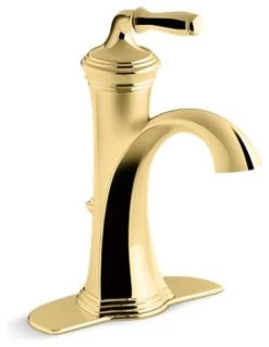 Kohler Devonshire Single-Handle Bathroom Sink Faucet, Vibrant Polished Brass