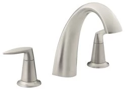 Kohler K-T45115-4 Alteo Double Handle Deck Mounted Roman Tub - Vibrant Brushed