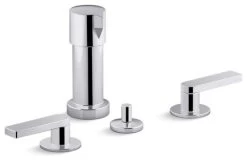 Kohler Composed Widespread Bidet Faucet With Lever Handles, Polished Chrome
