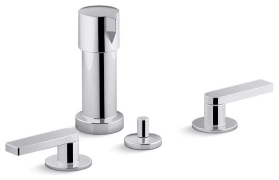 Kohler Composed Widespread Bidet Faucet With Lever Handles, Polished Chrome 3 Kohler Composed Widespread Bidet Faucet With Lever Handles, Polished Chrome