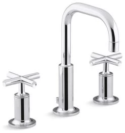 Kohler Purist Widespread Bathroom Faucet W/ Low Cross Handles, Polished Chrome