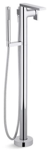 Kohler Composed Floor-Mount Bath Filler Trim With Handshower, Polished Chrome
