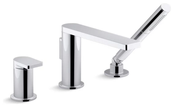 Kohler Composed 1-Handle Deck-Mount Bath Faucet W/ Handshower, Polished Chrome 3 Kohler Composed 1-Handle Deck-Mount Bath Faucet W/ Handshower, Polished Chrome