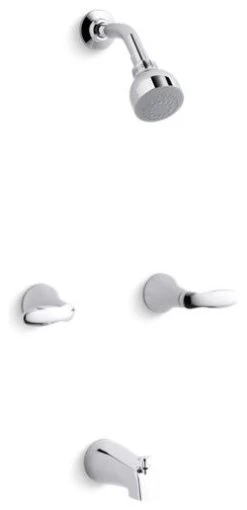 Kohler Coralais Bath/Shower Trim Sets & Slip-Fit Spout, Polished Chrome