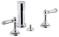 Kohler Artifacts Widespread Bidet Faucet With Lever Handles, Polished Chrome