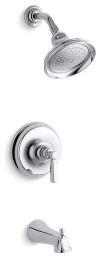 Kohler Bancroft Rite-Temp Bath/Shower Trim Set W/ Npt Spout, Polished Chrome 3 Kohler Bancroft Rite-Temp Bath/Shower Trim Set W/ Npt Spout, Polished Chrome