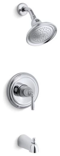 Kohler Devonshire Bath/Shower Valve Trim, 2.5 GPM Showerhead, Polished Chrome