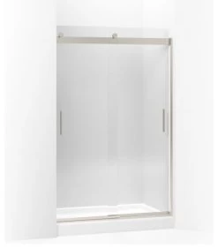 Kohler Levity Sliding Shower Door, 74"x44.63"-47.63", Matte Nickel