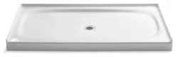 Kohler Salient 60" X 36" Single Threshold Center Drain Shower Base, White