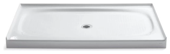 Kohler Salient 60" X 36" Single Threshold Center Drain Shower Base, White 3 Kohler Salient 60" X 36" Single Threshold Center Drain Shower Base, White