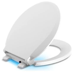 Kohler Cachet Nightlight Quiet-Close W/ Grip-Tight Round Toilet Seat, White