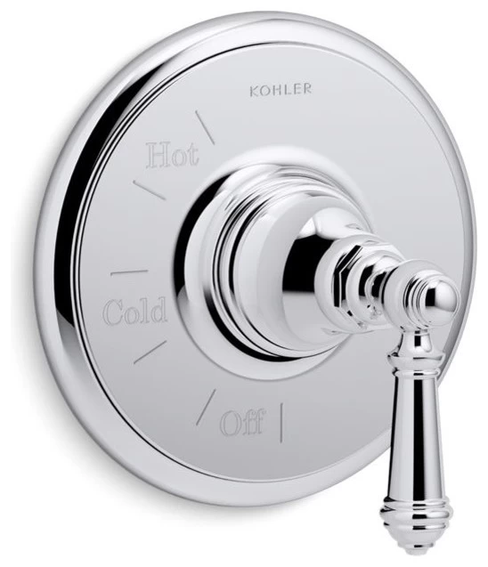 Kohler Artifacts Rite-Temp Valve Trim With Lever Handle, Polished Chrome 3 Kohler Artifacts Rite-Temp Valve Trim With Lever Handle, Polished Chrome