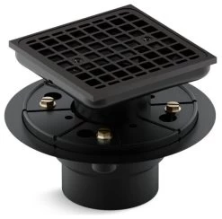 Kohler Clearflo Square Design Tile-In Shower Drain, Matte Black