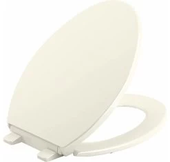 Kohler Brevia Quiet-Close Elongated Toilet Seat, Biscuit