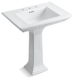 Kohler Memoirs Stately 30" Pedestal Bathroom Sink W/ 8" Widespread Holes, White