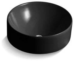 Kohler Vox Round Vessel Bathroom Sink, Black