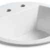 Kohler Bryant Round Drop-In Bathroom Sink With 8" Widespread Faucet Holes, White 2 Kohler Bryant Round Drop-In Bathroom Sink With 8" Widespread Faucet Holes, White -Kohler home design 435