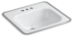 Kohler Tahoe Drop-In Bathroom Sink For Use With Metal Frame, White