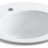 Kohler Brookline 19" Diameter Drop-In Bathroom Sink W/ Single Faucet Hole, White 1 Kohler Brookline 19" Diameter Drop-In Bathroom Sink W/ Single Faucet Hole, White -Kohler home design 441