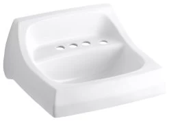Kohler K-2005-R Kingston 16" Wall Mounted Bathroom Sink - White
