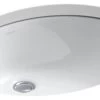 Kohler Caxton Oval 19" X 15" Under-Mount Bathroom Sink W/ Overflow, White -Kohler home design 452
