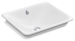 Kohler Iron Plains Wading Pool Bathroom Sink W/ White Painted Underside, White
