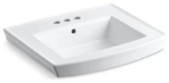Kohler Archer Pedestal Bathroom Sink With 4" Centerset Faucet Holes, White