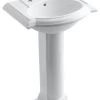 Kohler Devonshire 24" Pedestal Bathroom Sink W/ 8" Widespread Holes, White -Kohler home design 466