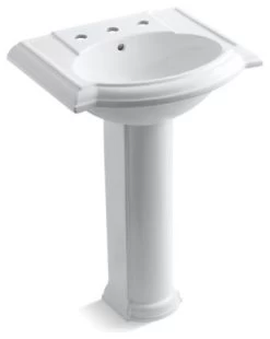 Kohler Devonshire 24" Pedestal Bathroom Sink W/ 8" Widespread Holes, White