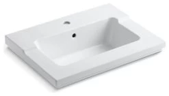 Kohler Tresham Vanity-Top Bathroom Sink With Single Faucet Hole, White