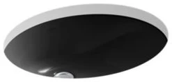 Kohler Caxton Oval 17" X 14" Under-Mount Bathroom Sink W/ Overflow, Black