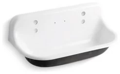 Kohler Brockway 3' Wall-Mounted Wash Sink With 2 Faucet Holes, White