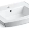 Kohler Archer Pedestal Bathroom Sink With Single Faucet Hole, White -Kohler home design 481