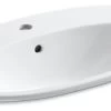 Kohler Cimarron Drop-In Bathroom Sink With Single Faucet Hole, White