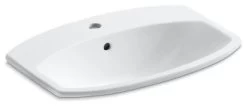 Kohler Cimarron Drop-In Bathroom Sink With Single Faucet Hole, White