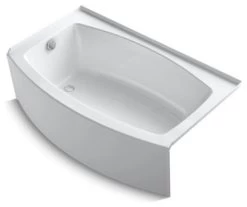 Kohler Expanse 60" X 30-36" Curved Alcove Bath W/ Left-Hand Drain, White
